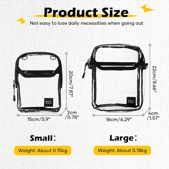 Versatile Clear Mini Crossbody Bag - Stylish Small Messenger Satchel - Picture 3 of 9